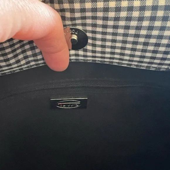 Talbots Black and White Checkered shoulder Bag VTG Gingham Shoulder Bag - Picture 6 of 9